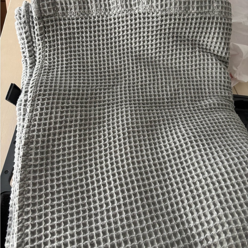 Gray Waffle Knit Shower Curtain